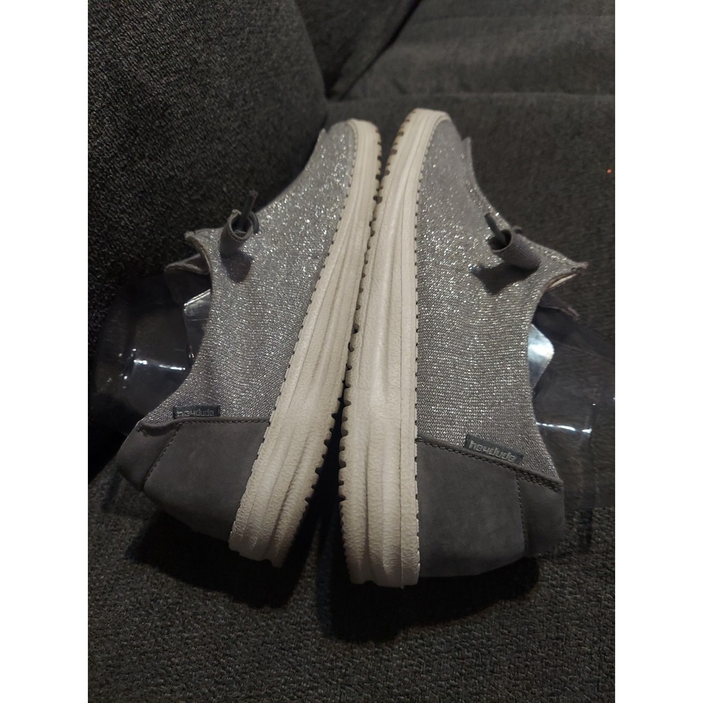 Hey Dude Wendy Metallic Silver Sparkle Shoes Rose Gold Size W9 Slip Ons Y2K - Picture 7 of 11